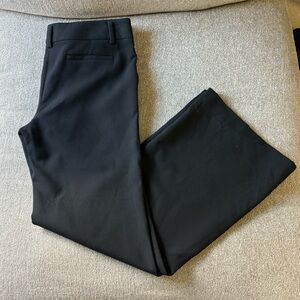 ANN TAYLOR LOFT Marisa Mid-Rise Black Wide Leg Trousers Size 10